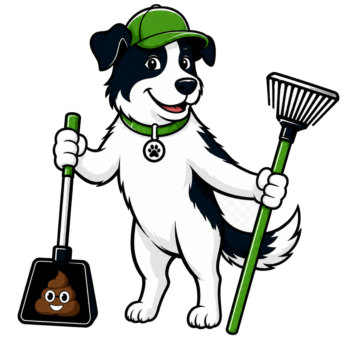Dog holding pooper scooper